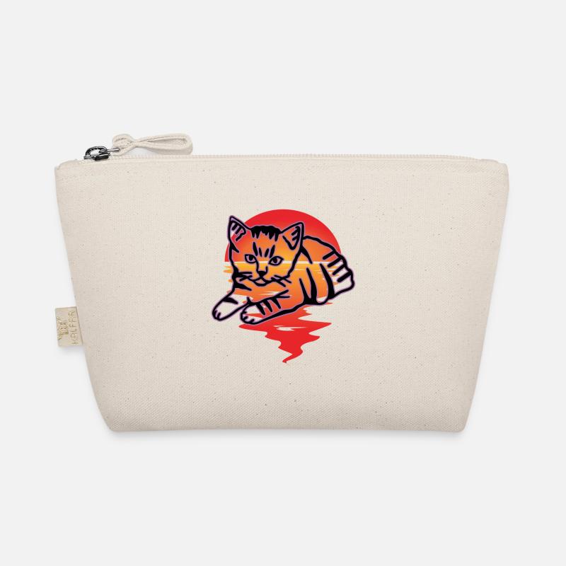Retro Cat Graphic Cat for Cat Owners Organic Pouch