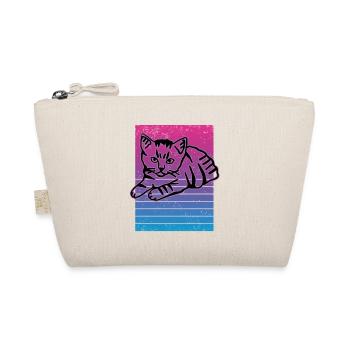 Retro Cat Graphic Cat for Cat Owners - Organic Pouch - nature - Front