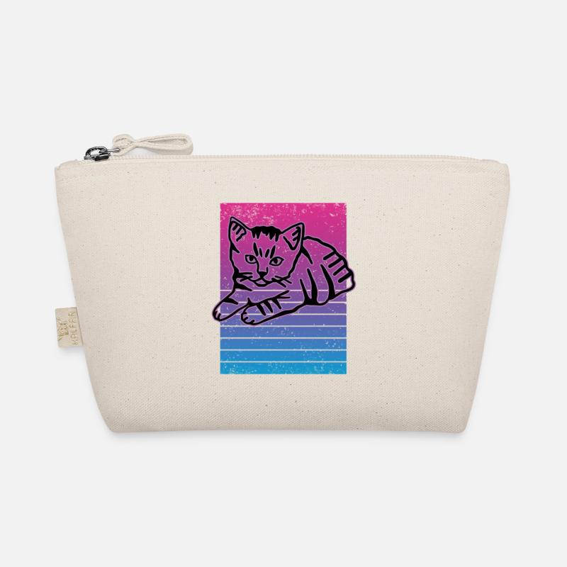 Retro Cat Graphic Cat for Cat Owners Organic Pouch