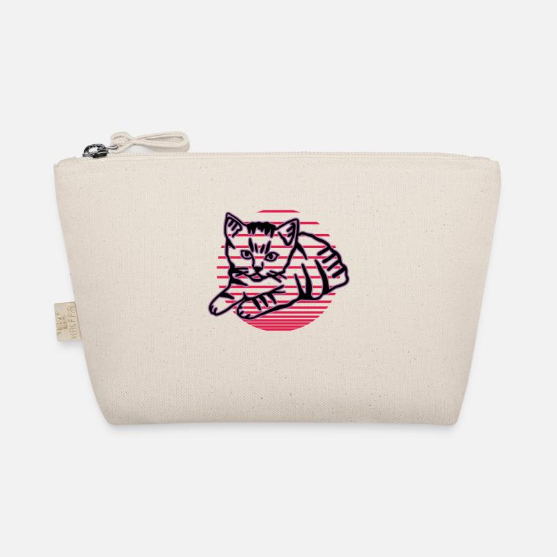 Retro Cat Graphic Cat for Cat Owners Organic Pouch