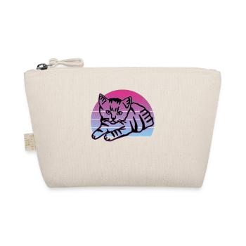 Retro Cat Graphic Cat for Cat Owners - Organic Pouch - nature - Front