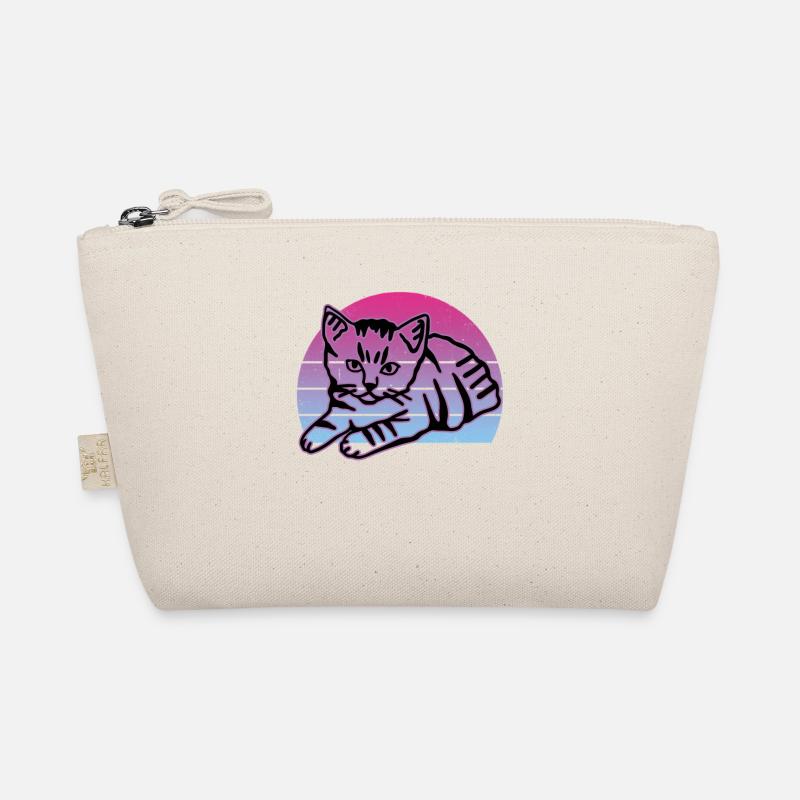 Retro Cat Graphic Cat for Cat Owners Organic Pouch