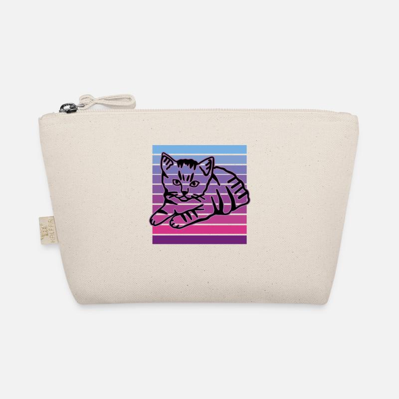 Retro Cat Graphic Cat for Cat Owners Organic Pouch