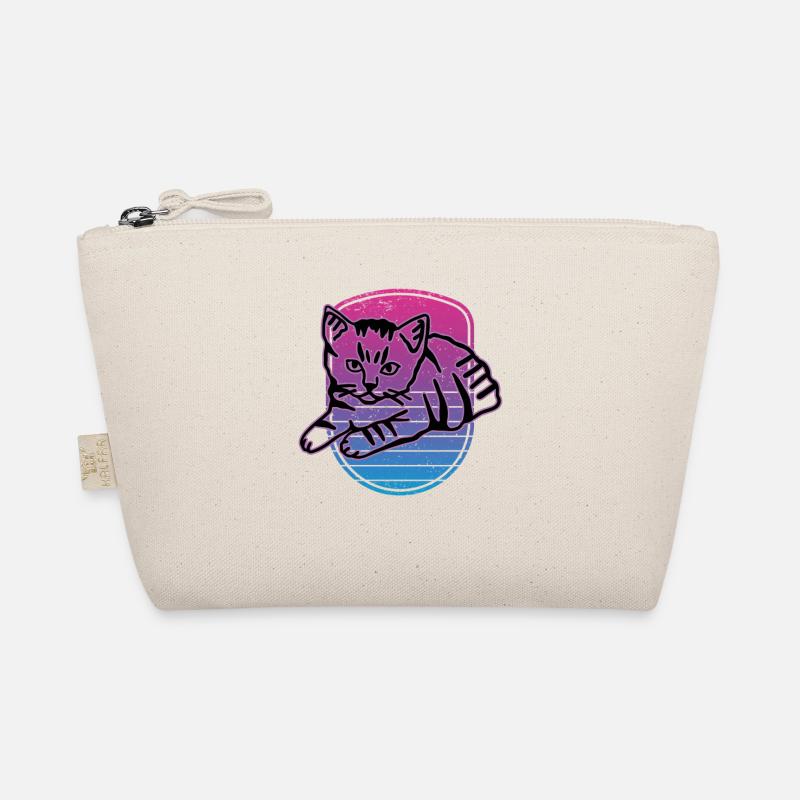 Retro Cat Graphic Cat for Cat Owners Organic Pouch