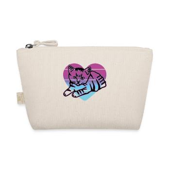 Retro Cat Graphic Cat for Cat Owners - Organic Pouch - nature - Front