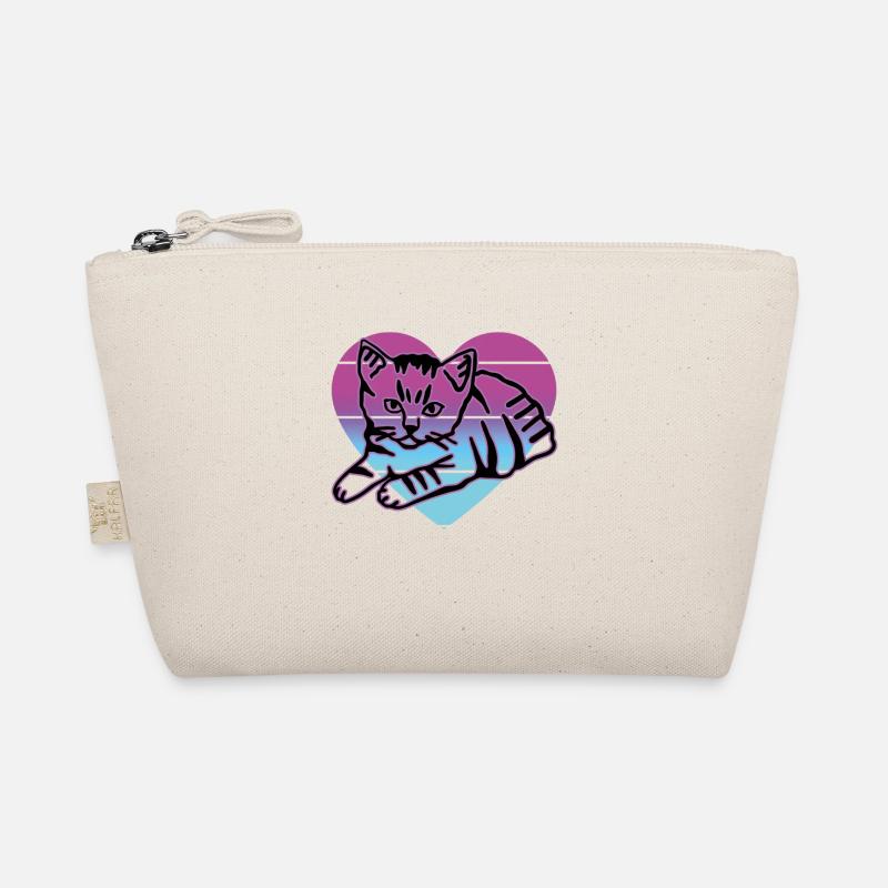 Retro Cat Graphic Cat for Cat Owners Organic Pouch