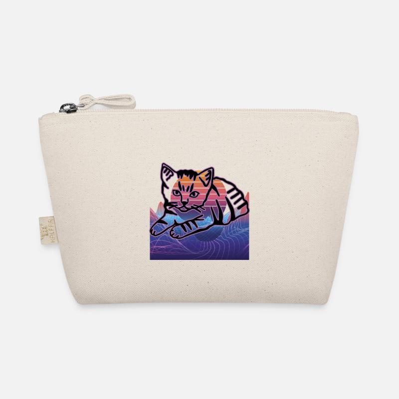 Retro Cat Graphic Cat for Cat Owners Organic Pouch
