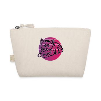 Retro Cat Graphic Cat for Cat Owners - Organic Pouch - nature - Front