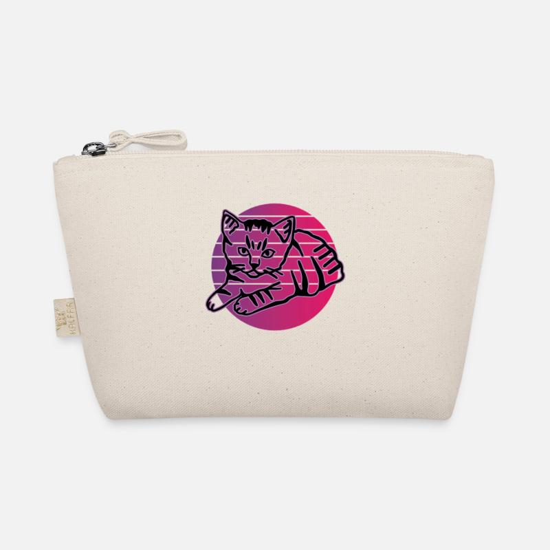 Retro Cat Graphic Cat for Cat Owners Organic Pouch