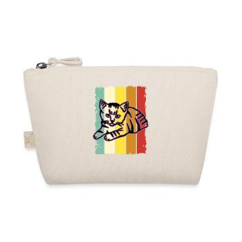 Retro Cat Graphic Cat for Cat Owners - Organic Pouch - nature - Front