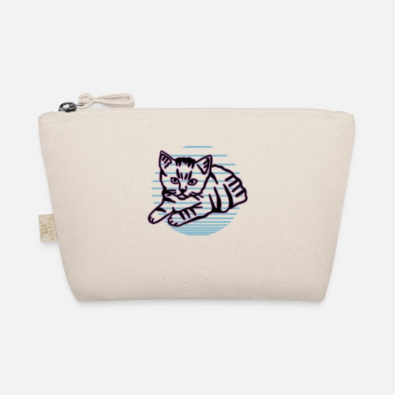 Retro Cat Graphic Cat for Cat Owners Organic Pouch