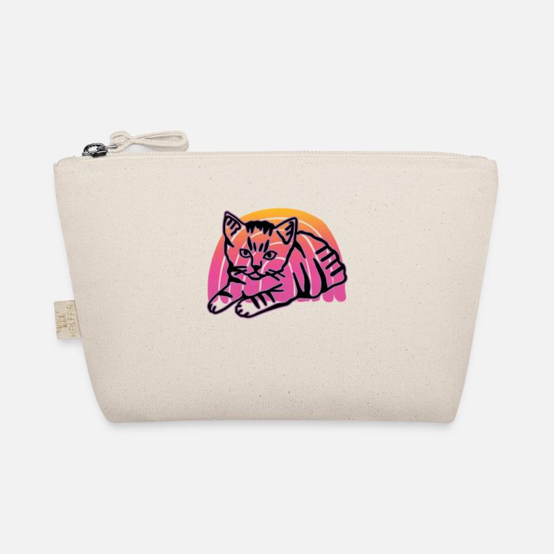 Retro Cat Graphic Cat for Cat Owners Organic Pouch