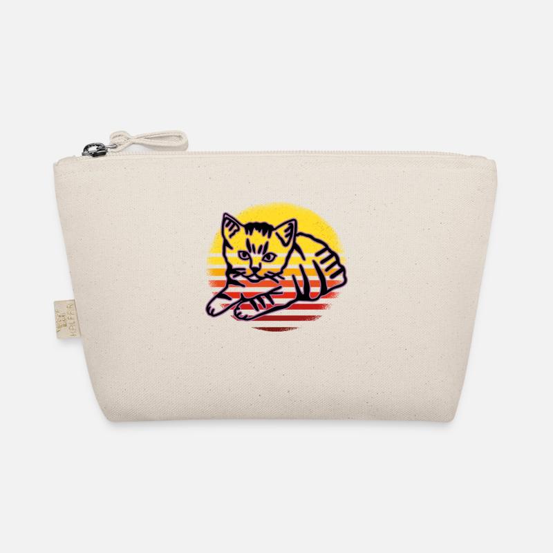 Retro Cat Graphic Cat for Cat Owners Organic Pouch