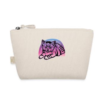 Retro Cat Graphic Cat for Cat Owners - Organic Pouch - nature - Front