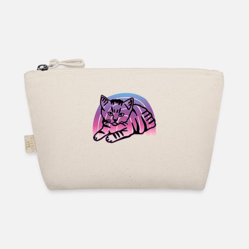 Retro Cat Graphic Cat for Cat Owners Organic Pouch