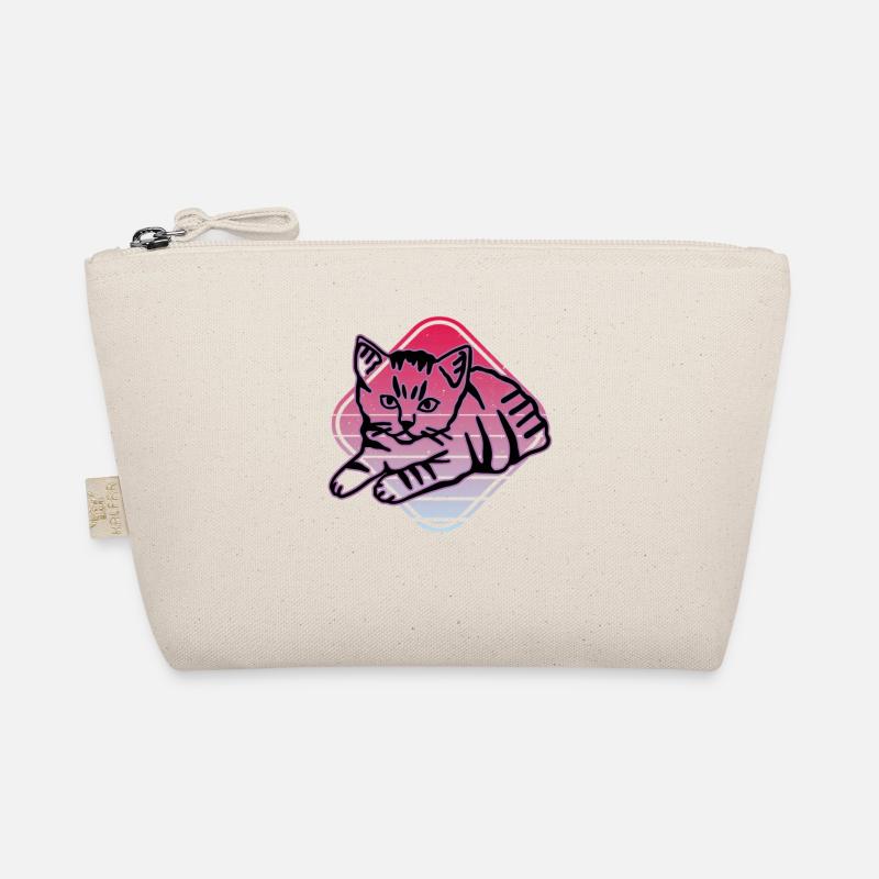 Retro Cat Graphic Cat for Cat Owners Organic Pouch