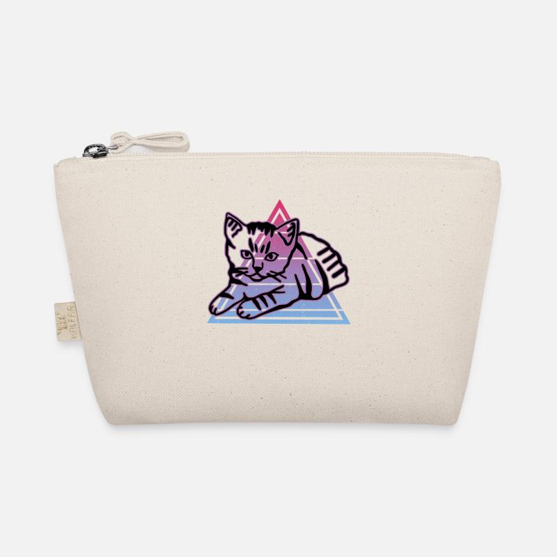 Retro Cat Graphic Cat for Cat Owners Organic Pouch