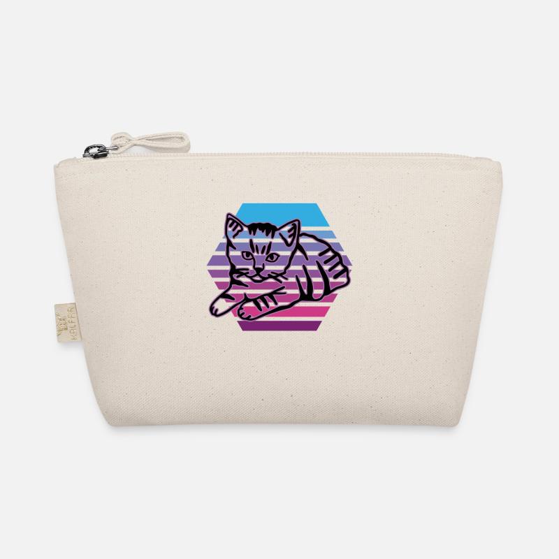 Retro Cat Graphic Cat for Cat Owners Organic Pouch