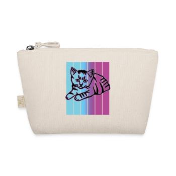 Retro Cat Graphic Cat for Cat Owners - Organic Pouch - nature - Front