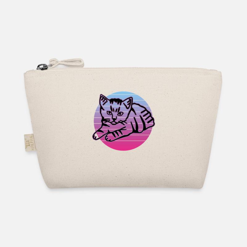 Retro Cat Graphic Cat for Cat Owners Organic Pouch