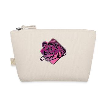 Retro Cat Graphic Cat for Cat Owners - Organic Pouch - nature - Front
