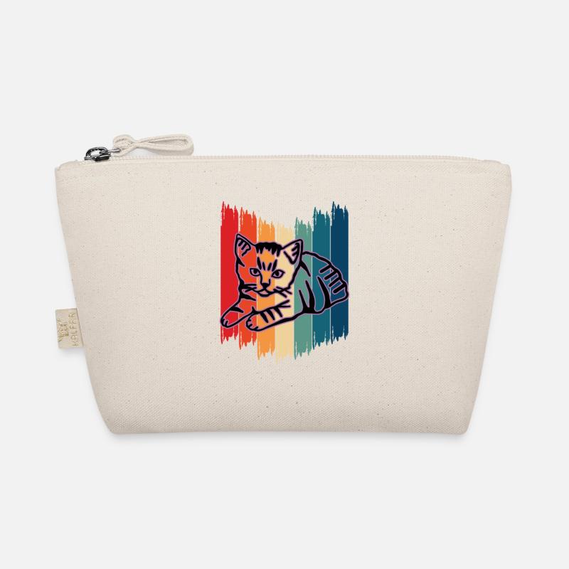 Retro Cat Graphic Cat for Cat Owners Organic Pouch