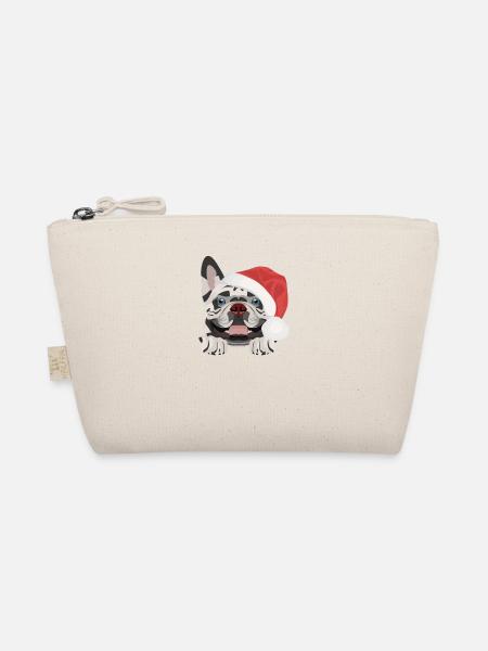 French Bulldog Merry Christmas - Organic Pouch - nature - Front
