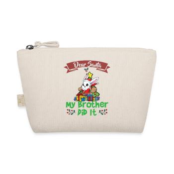 Dear Santa My Brother Did It Siblings Christmas - Bio-Täschchen - Natur - Vorne