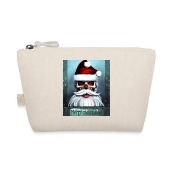 Merry Christmas Skull of Santa Claus with Beard - Organic Pouch - nature - Front