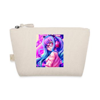 Pastel Aesthetic Nerd Anime Girl - Organic Pouch - nature - Front