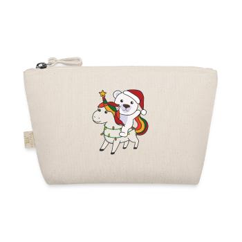 Weihnacht Einhorn Eisbär frohe Weihnachten Einhorn - Bio-Täschchen - Natur - Vorne