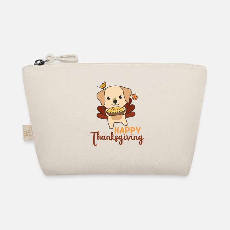 thanksgiving day outfits turkey Labrador with pie Organic Pouch