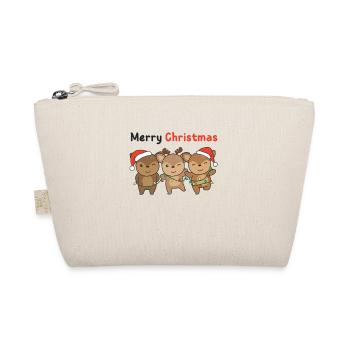 Reh Weihnachts Tiere süße Rehe Merry Christmas - Bio-Täschchen - Natur - Vorne