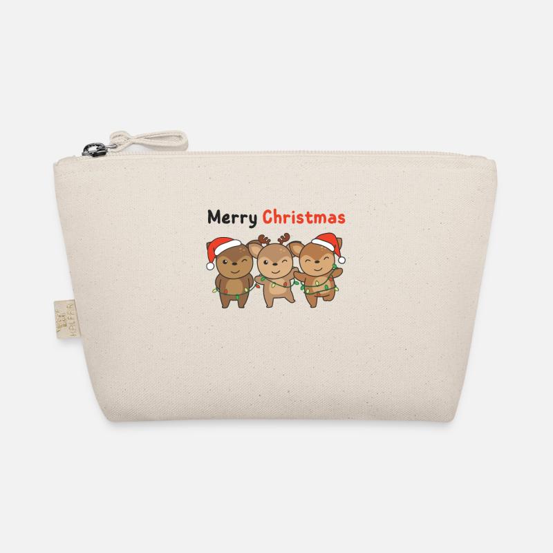 Cerf Noël Animaux Mignon Cerf Joyeux Noël Trousse biologique