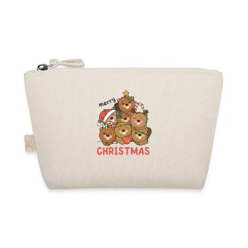 Beaver Christmas Tree Merry Christmas - Organic Pouch - nature - Front