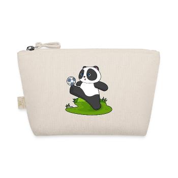 Panda Fußballspieler Fußball - Bio-Täschchen - Natur - Vorne