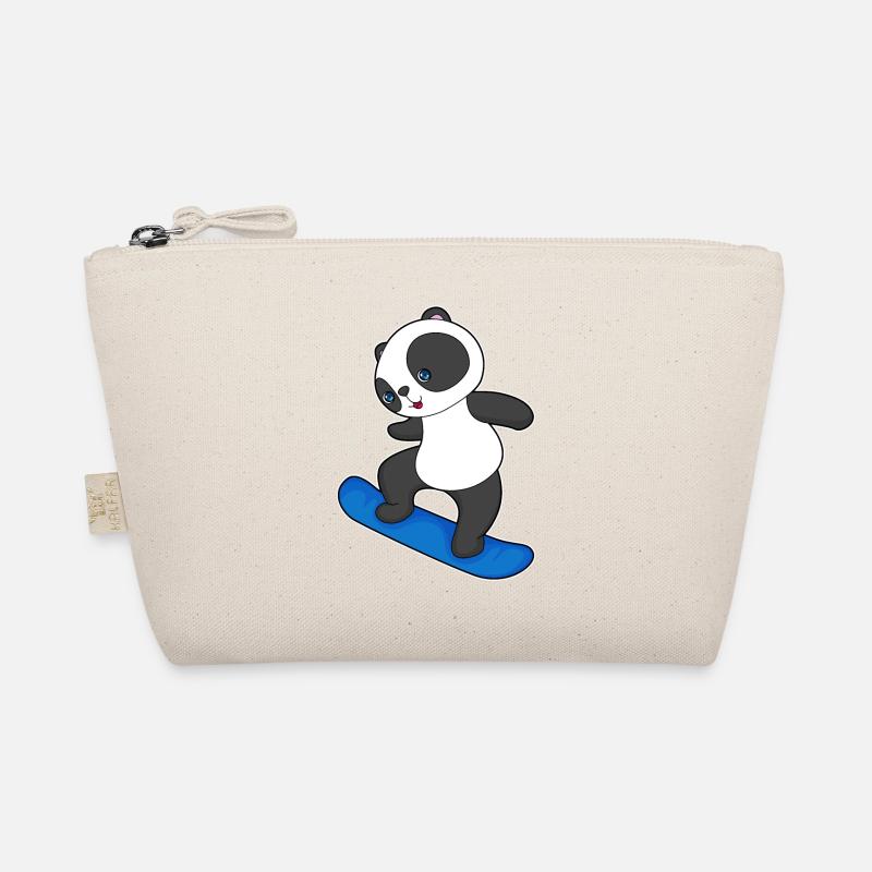Panda Snowboard Wintersport Bio-Täschchen