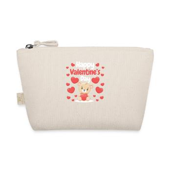 Happy Valentine's Day Bear Hearts Love Heart - Bio-Täschchen - Natur - Vorne