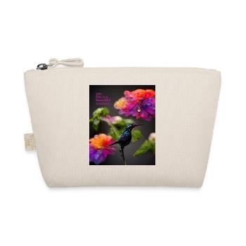 Beautiful creature - a beautiful pattern of hummingbird and flowers - Organic Pouch - nature - Front