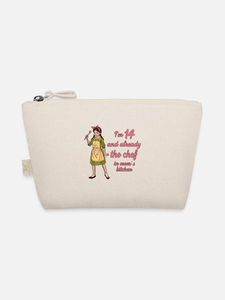 I'm 14 - Girl Chef - Organic Pouch - nature - Front