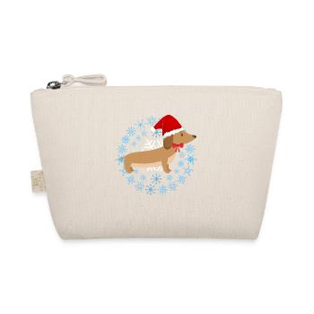 Lustiger Weihnachtsdackel Weihnachten Dackel Hund - Bio-Täschchen - Natur - Vorne