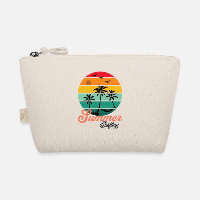 Retro Surfer Sommer Design mit Palmen Bio-Täschchen
