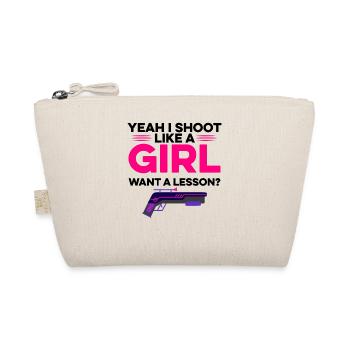Yeah I Shoot Like A Girl Want A Lesson? Lasertag P - Bio-Täschchen - Natur - Vorne