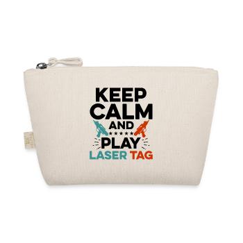 Keep Calm And Play Lasertag Lasertag Player Laserg - Bio-Täschchen - Natur - Vorne