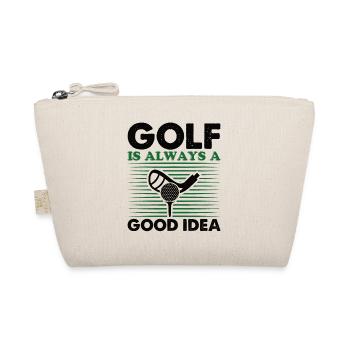 Golf Golfer Geschenk Hobby Verein Spruch - Bio-Täschchen - Natur - Vorne