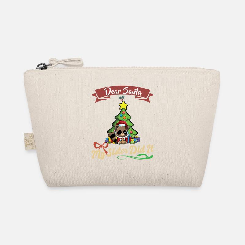 Dear Santa My Sister Did It Siblings Christmas - Bio-Täschchen - Natur