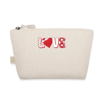 Polka Dot Liebe Herz Fliege Valentinstag Paare - Bio-Täschchen - Natur - Vorne