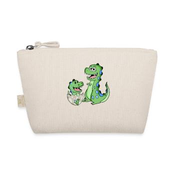 Dinosaurier mit Baby Dinosaurier - Bio-Täschchen - Natur - Vorne