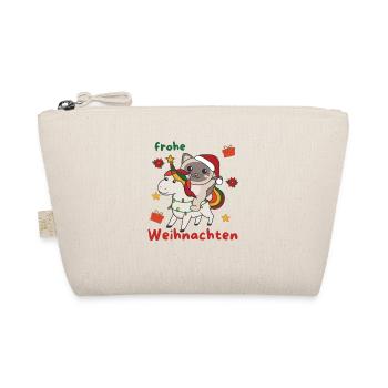 Weihnachts Einhorn Katze frohe Weihnachten Einhorn - Bio-Täschchen - Natur - Vorne