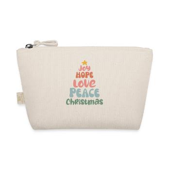 Merry Christmas groovy retro Love Peace Christmas - Bio-Täschchen - Natur - Vorne